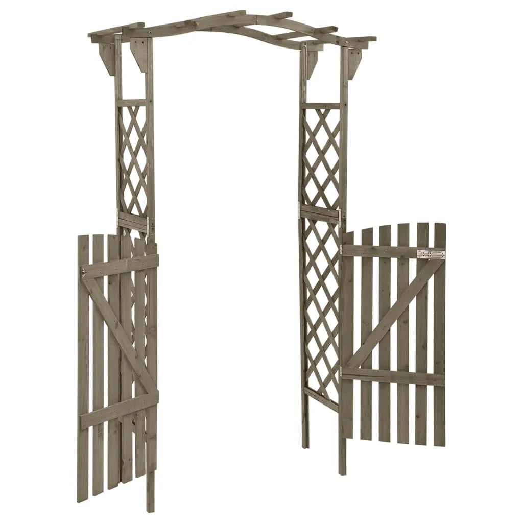vidaXL Pergola avec porte en bois de sapin gris massif 116x40x204 cm