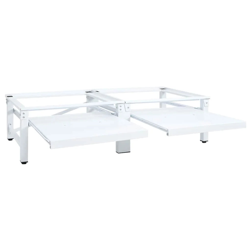 vidaXL Piédestal pour machine à laver et sèche-linge avec étagères amovibles Blanc