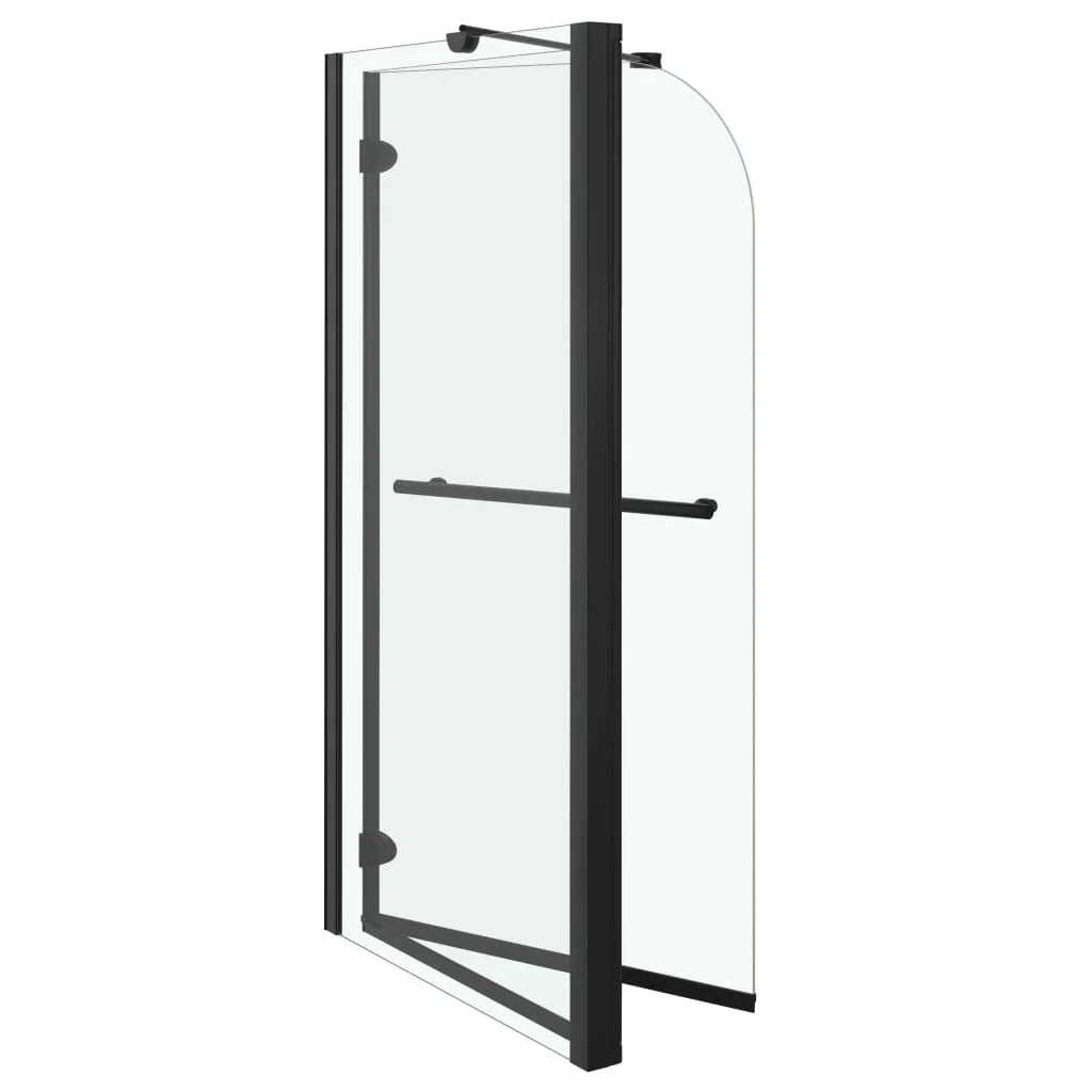 vidaXL Paroi de douche pliante ESG 120x68x130 cm Noir