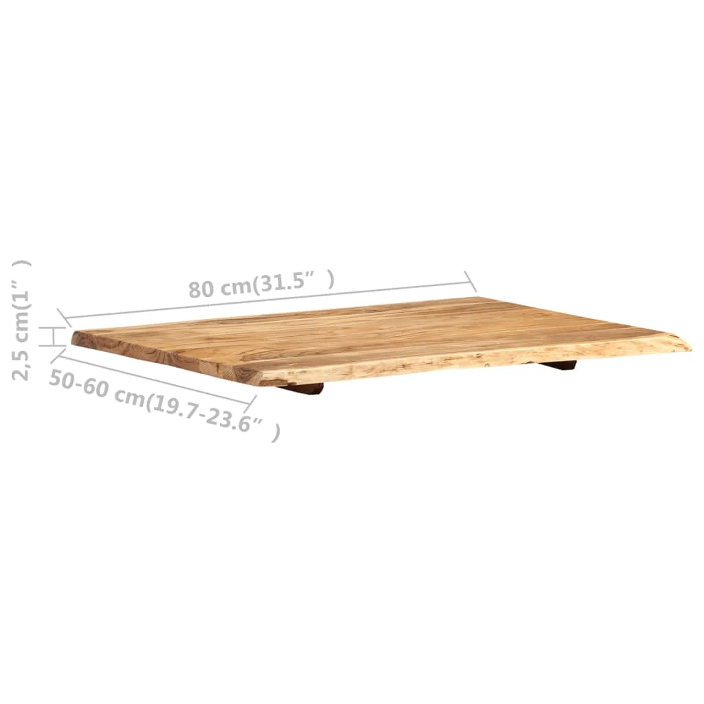 vidaXL Plateau de table Bois d'acacia massif 80x(50-60)x2,5 cm
