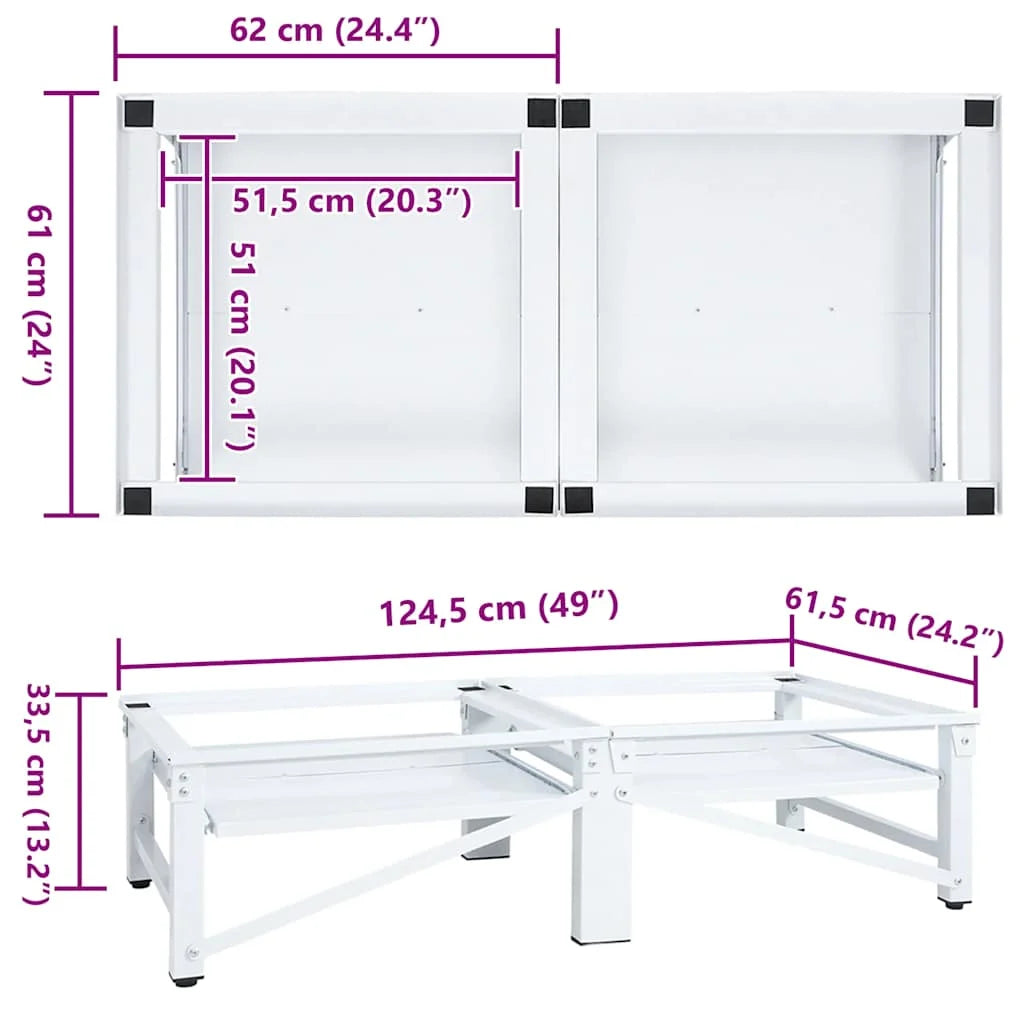vidaXL Piédestal pour machine à laver et sèche-linge avec étagères amovibles Blanc